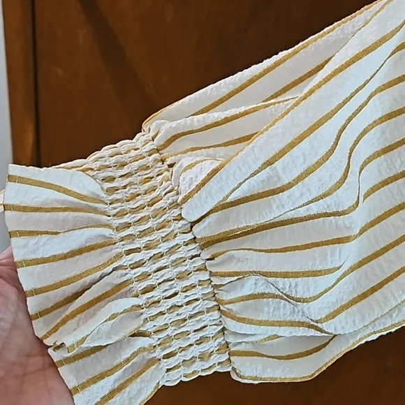 **Clearance** Calvin Klein striped, Tie-Neck Dress - Picture 4 of 9